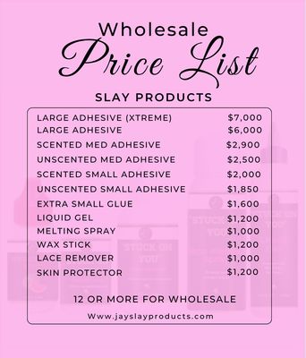 Wholesale Price Lists 