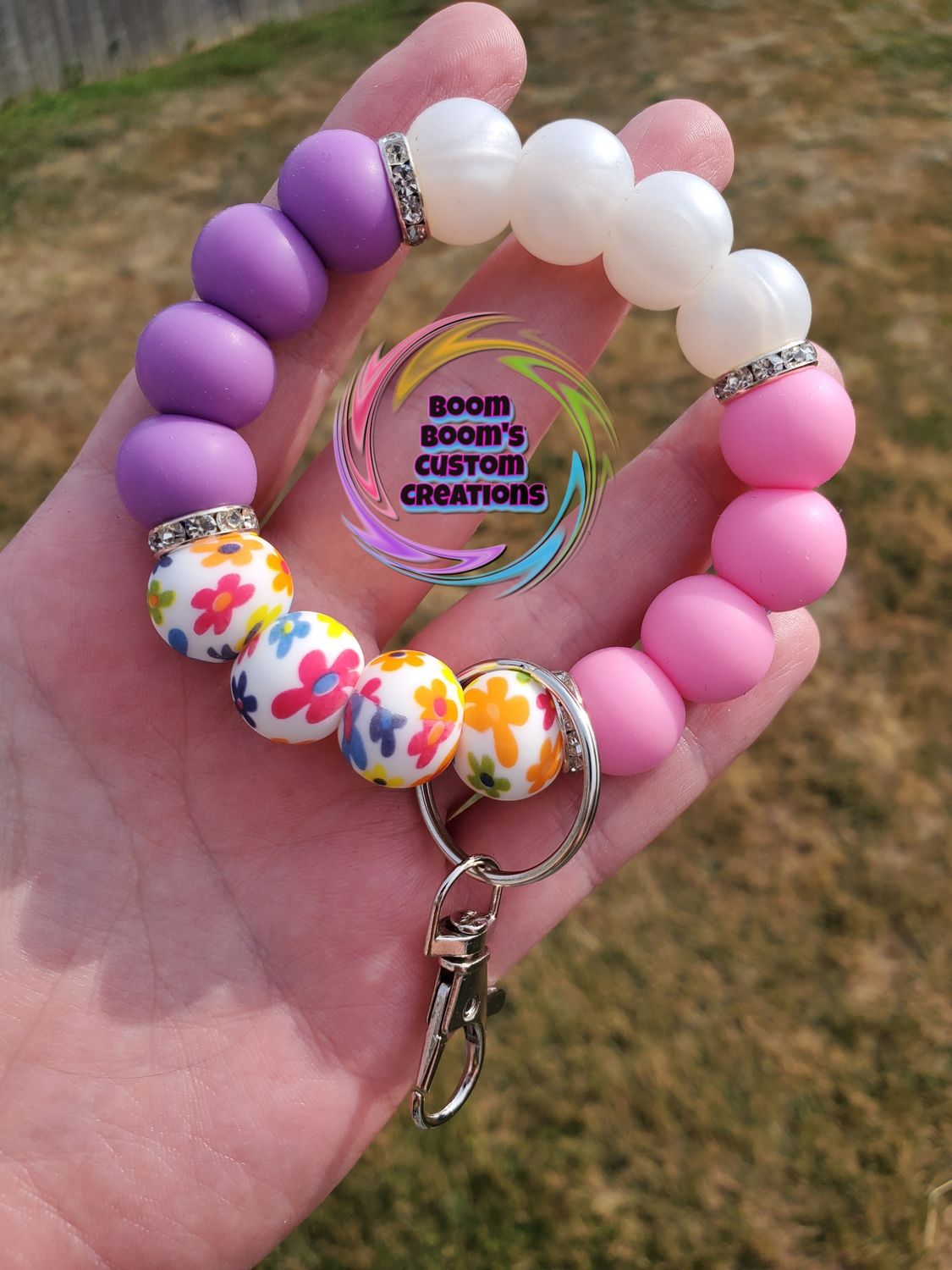 Flower Keychain Wristlet