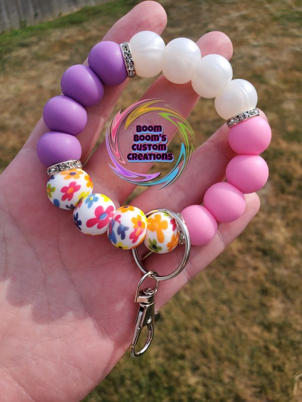 Flower Keychain Wristlet