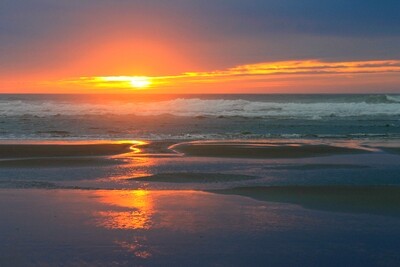 Nye Beach Sunset, Oregon (8 x 10 Print)