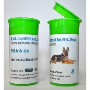 2 in 1 Monthly Oral Flea Control for Dogs 35-125 Lbs