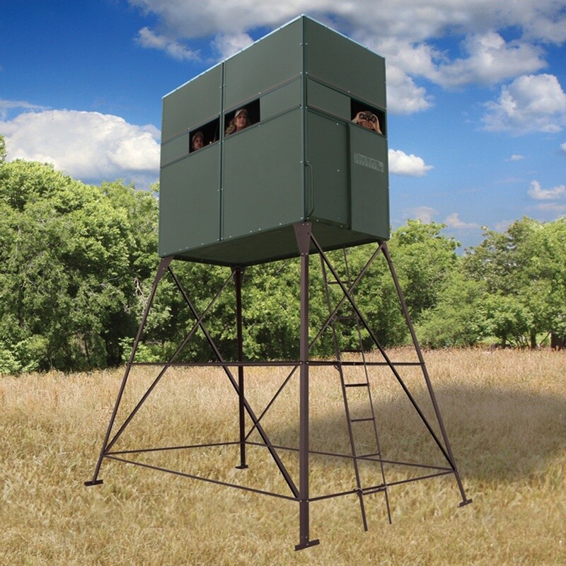 4&#39;x8&#39; Trophy Deer Blind with 8&#39; Tower with Mat (Double)
