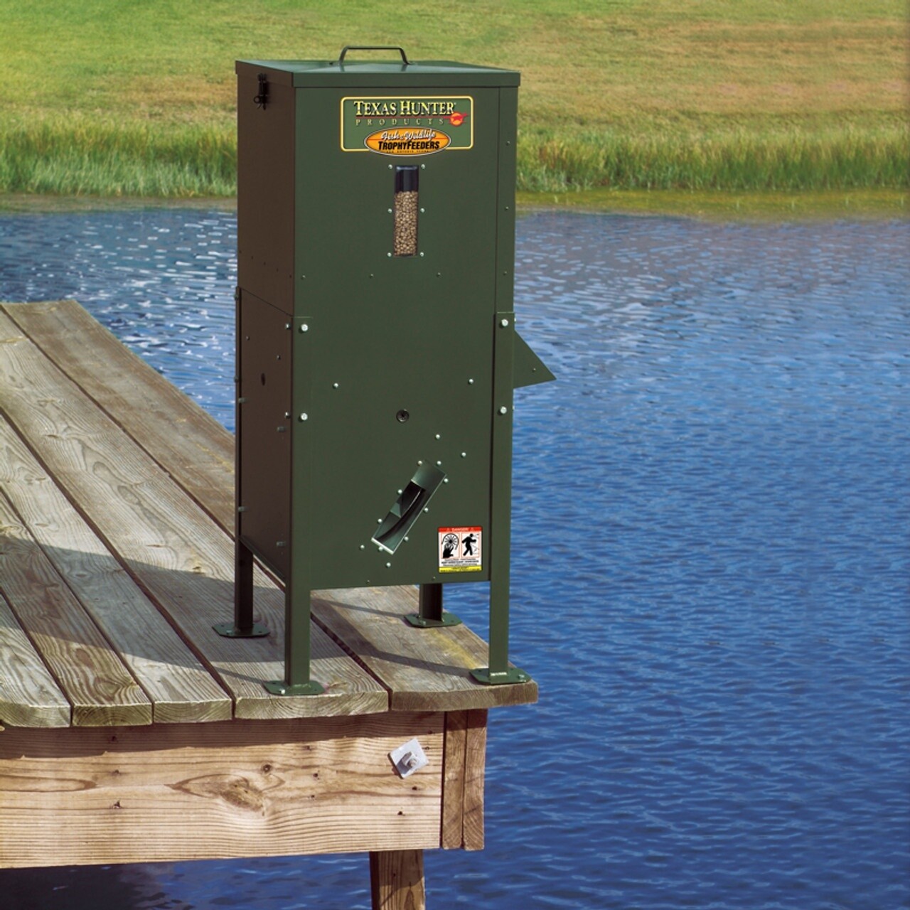 70lb Directional Fish Feeder Straight Leg and Solar Panel