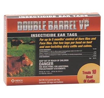 DOUBLE BARREL VP INSECTICIDE EAR TAGS 20/BOX