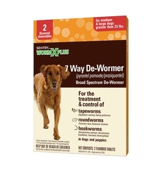 Sentry Wormx Plus 7-Way De-wormer Tablets (25LB+)