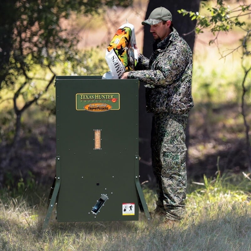 300 lb. Hide-A-Way Stand and Fill Deer Feeder with Solar Charger