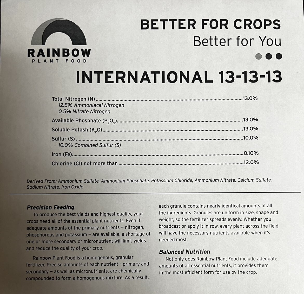 International 13-13-13 Fertilizer 50LB
