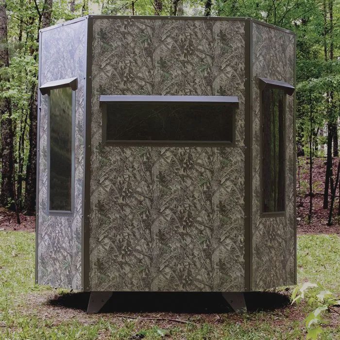 5x7 Wrangler Camo Hunting Blind with Combo Bow/Rifle Windows &amp; Ground Legs (Mat Included)