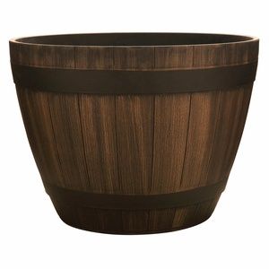 Wine Barrel Planter 15&quot; Ky Walnut