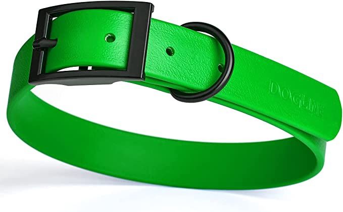 Zeta Biothane Collar with Black Metal B100A, Colour: Green, Size: 16&#39;&#39;