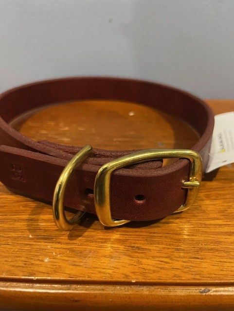 Bully Leather Collar Gold Buckles, Size: 3/8&quot;x10&quot;