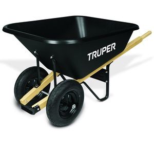 Dual Wheel Poly Tray Wheelbarrow 8-cu/ft