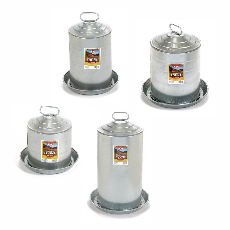 Double Wall Metal Poultry Fount