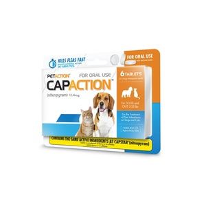 Cap Action Flea Tablets for Dogs 2-25lbs 6-Tablets