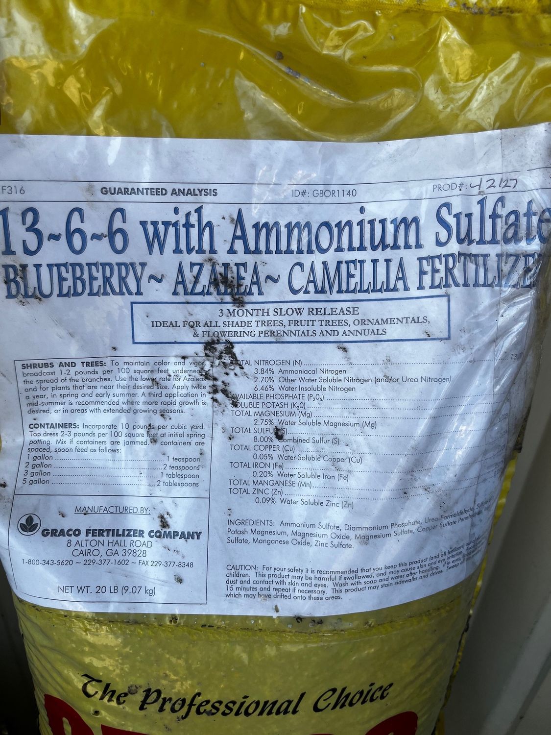 13-6-6 Blue Berry, Azalea &amp; Camellia, Size: 50LB