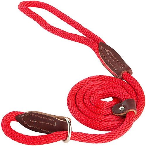 6 FT British Rope Slip Lead Multi Colors, Colour: Red