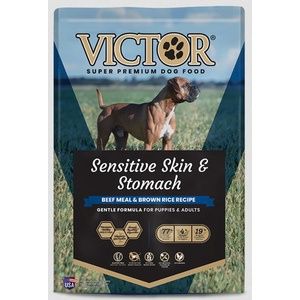 Victor Sensitive Skin &amp; Stomach Beef Meal &amp; Brown Rice Recipe, Size: 5 LB