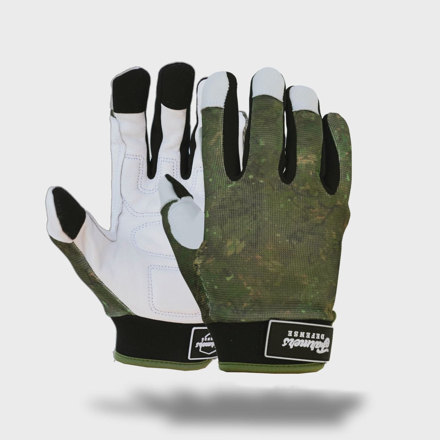 Rugged Guard Leather Gloves, Colour: Green Brush Camo, Size: Small