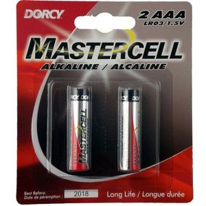 Mastercell Alkaline Battery 2pk, Size: AAA