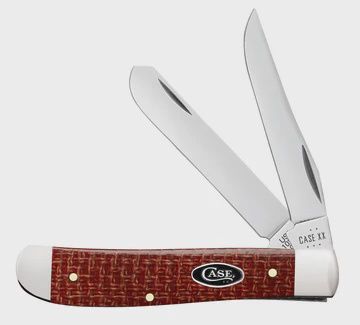Smooth Dark Red Burlap Micarta CS Mini Trapper