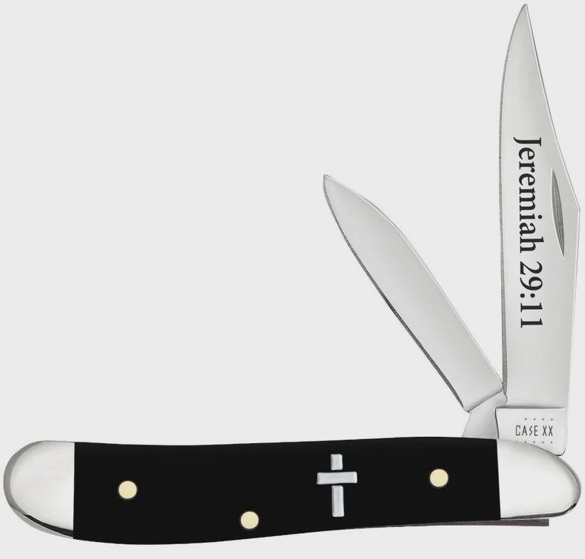 Religious Sayings Jeremiah 29:11 Embellished Smooth Black Synthetic Peanut