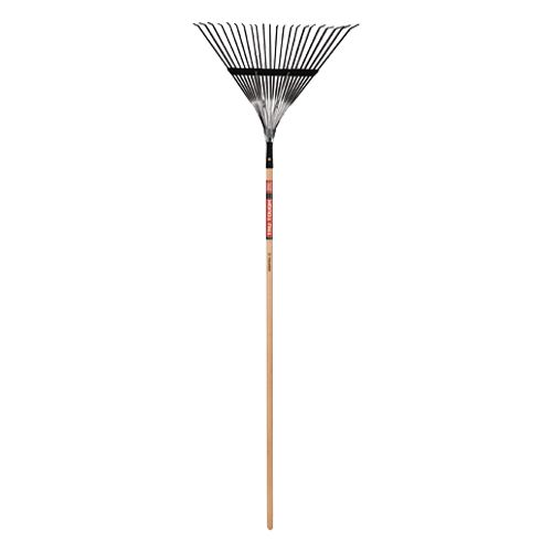 Steel 22" Steel Tine Leaf Rake - 48" Wood