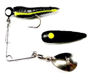 Betts Spin W/Nickel &amp; Gold Spinner, Colour: Yellow/Black, Size: 1/32