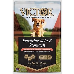 Victor Sensitive Skin &amp; Stomach Salmon Meal &amp; Brown Rice, Size: 30 LB