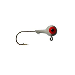 Big Bite Baits Double Dot Round Ball Jighead Black/White, Size: 1/16 WR