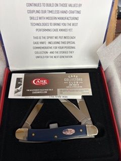 Navy Blue Synthetic Smooth Med Stockman