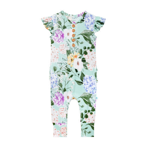 Erin - Ruffled Capsleeve Romper, Size: 0-3 m