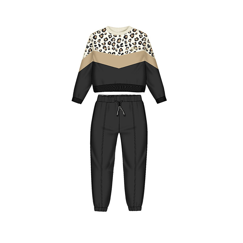 2 Pc Cheetah w/Black Tracksuit 