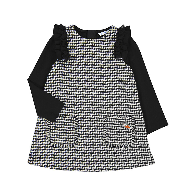 Black &amp; White Hounds Tooth Dress