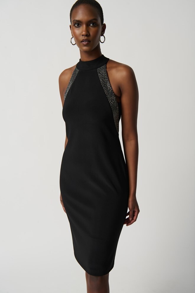 Black Sleeveless Dress w/ Crystals