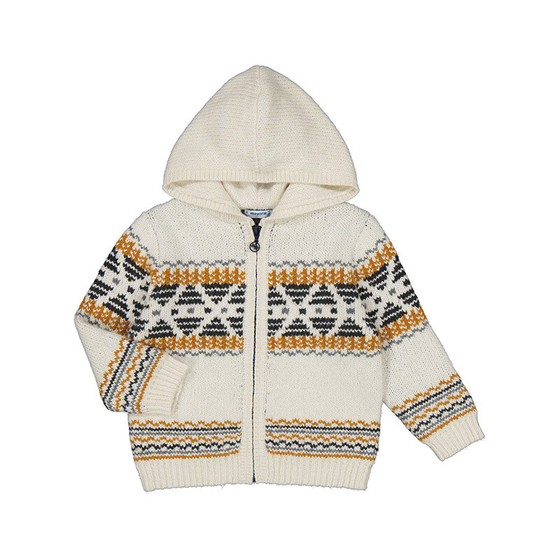 Bone Zipper Knit Sweater