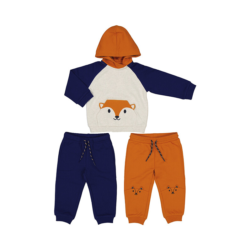 3 Pc Navy/Orange Fox Tracksuit 