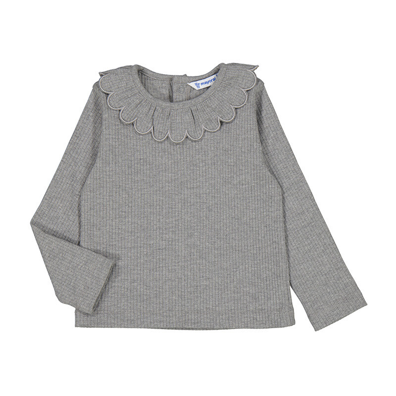 2Pc Tan Corduroy w/ LS Grey Top