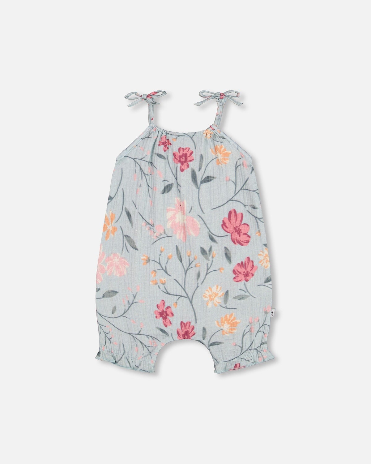 Romper w/Flowers and matching sun Hat