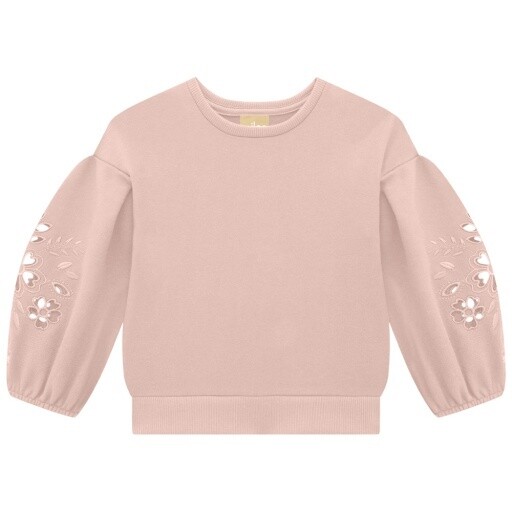 Pink Cut Out Sleeve Sweatshirt, Size: 2