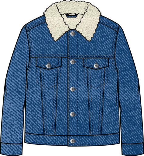 CLASSIC BLUE SHERPA-LINED DENIM JACKET, Size: 2