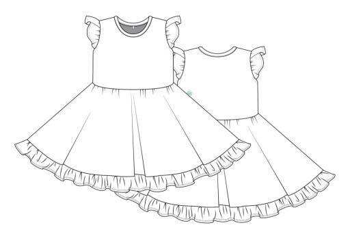 Irina - Cap Sleeve Ruffled Twirl Dress, Size: 2 years