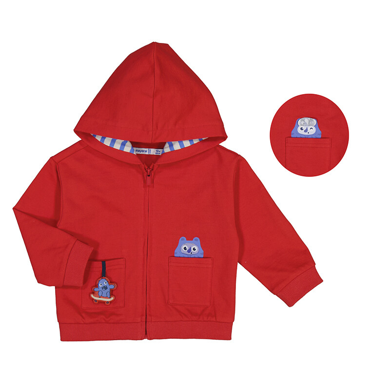 Red Zipp Up Sweat Jacket