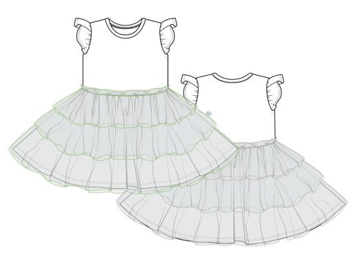 Daisy Love - Ruffled Cap Sleeve Tulle Dress, Color: BRIGHT PINK, Size: 2 years