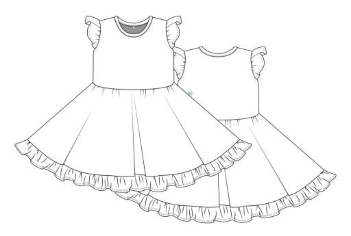Gaia - Cap Sleeve Ruffled Twirl Dress, Color: BRIGHT PINK, Size: 2 years