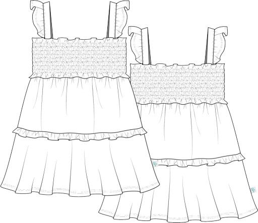 Jeanette - Smocked Flutter Sleeve Babydoll Dress, Size: 2 years