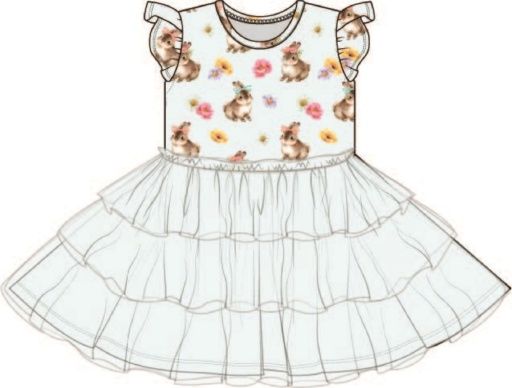 Tinsley Jane - Ruffled Cap Sleeve Tulle Dress, Size: 2T