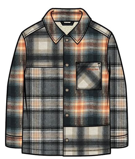 COPPER PLAID SHACKET, Size: 24M