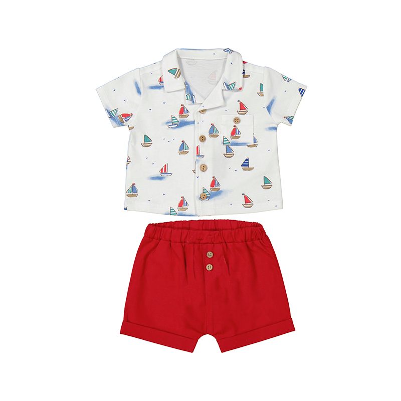2 Pc Shirt w/Short Set - Sailboats