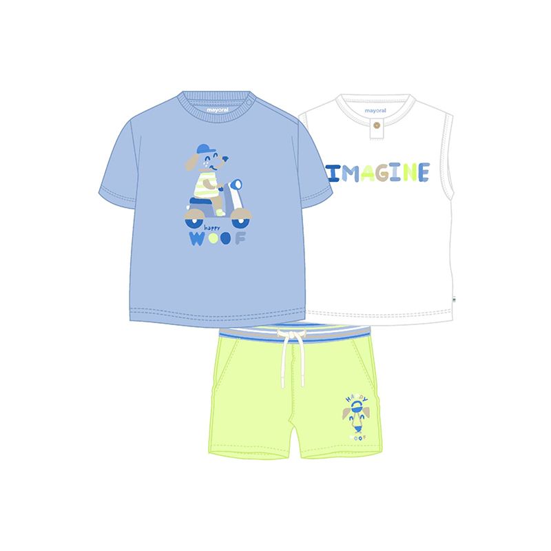 2 Pc SS Shirt and Lime Short Set