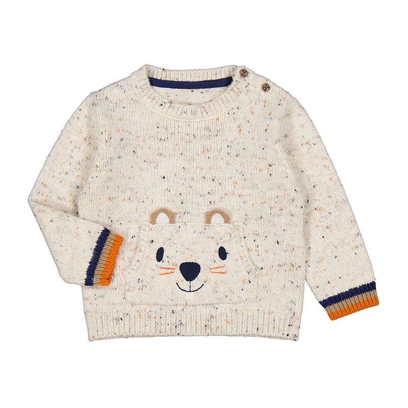 Cream Sweater w/ Beaver